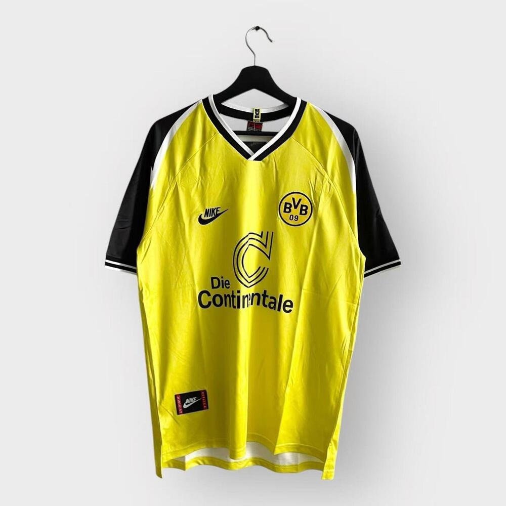 Dortmund Yellow Home Kit. Size L. Brand New Retro Soccer Jersey. 90s
